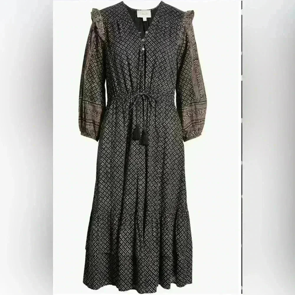 Cleobella Ivy Long Sleeve Midi Dress Size S - Picture 2 of 9